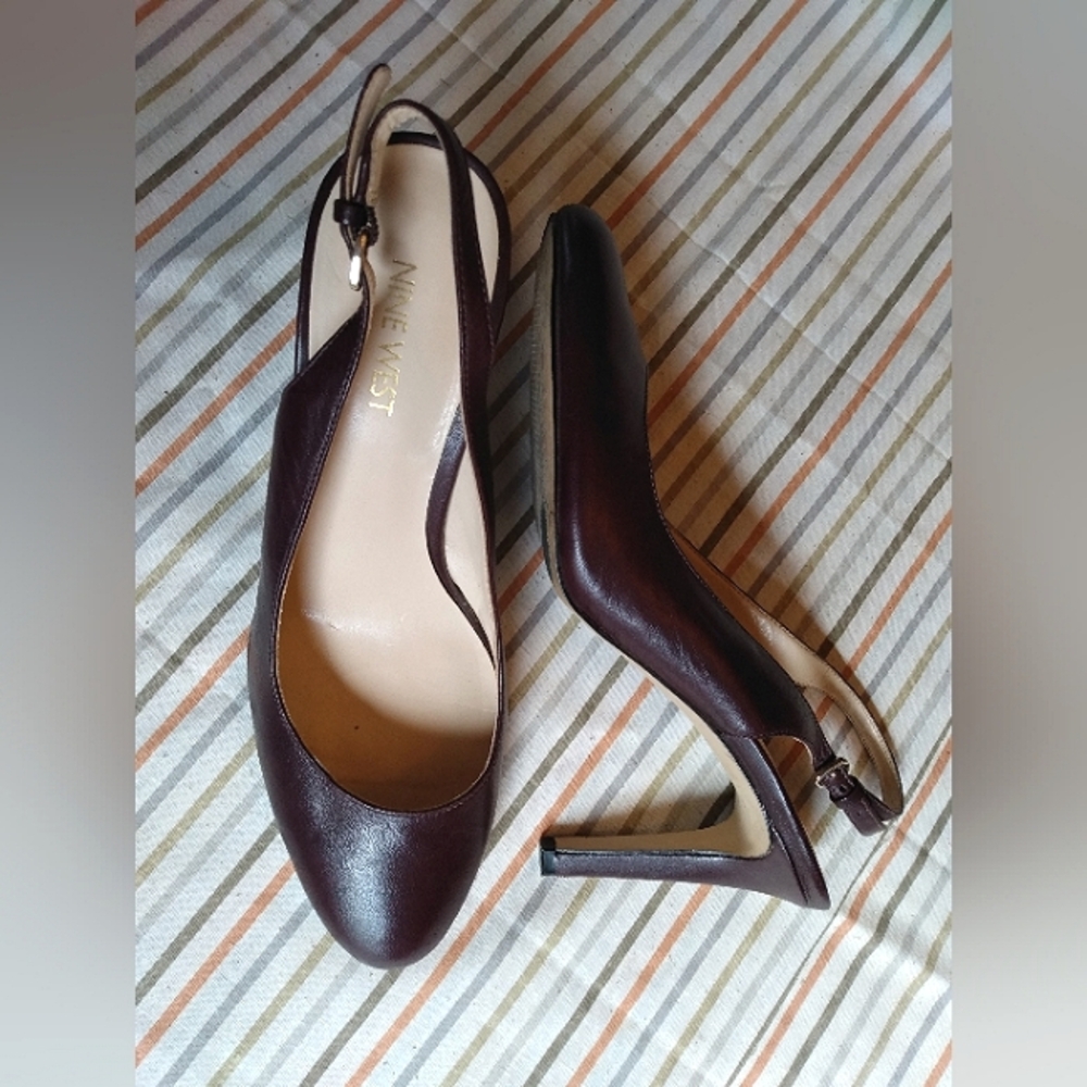 Nine West Leather Slingback Stiletto Heels